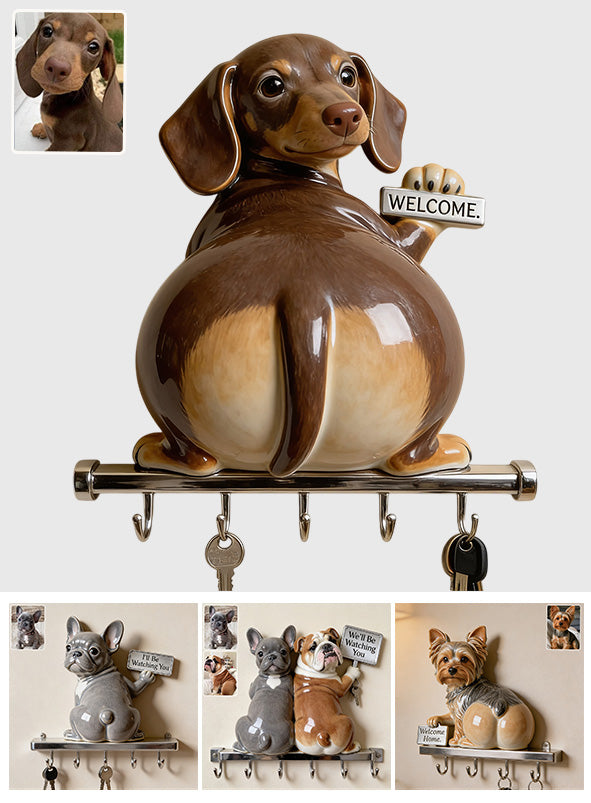 Welcome Home - Personalized Dog Custom Shaped Hanging Rack