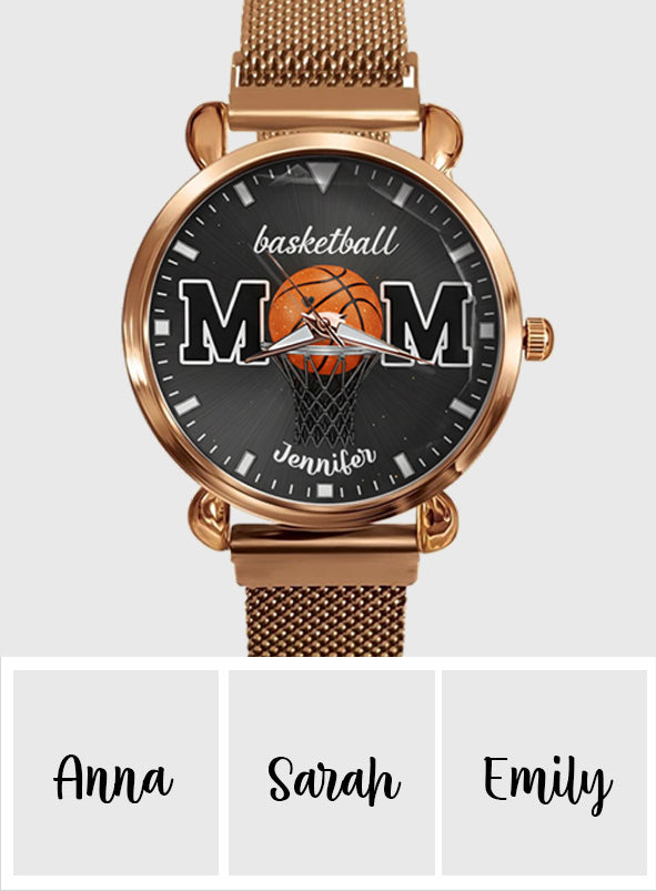 Basketballl Mom - Personalisierte Basketball-Damen-Handuhr