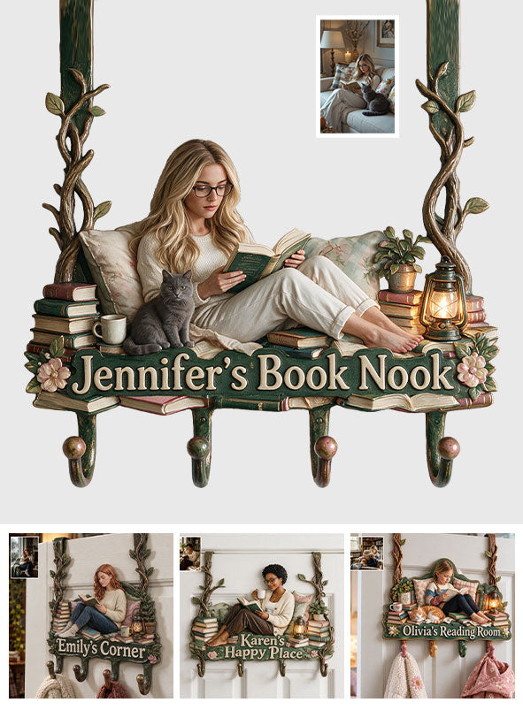 My Happy Place - Personalized Book Metal Door Hooks
