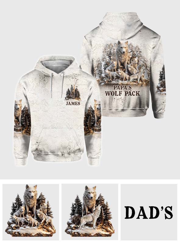 Papa Wolf Pack - Personalisiertes Vater-Shirt