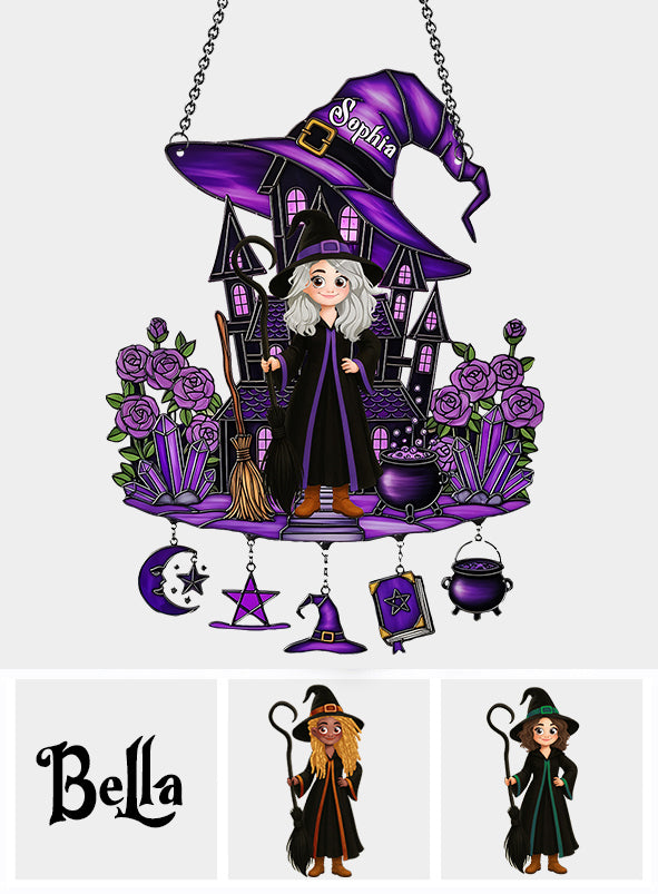 Beautiful Witch - Personalized Witch Window Hanging Suncatcher With Charms