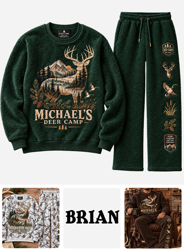 Deer Camp - Personalized Hunting Fleece Lounge Set