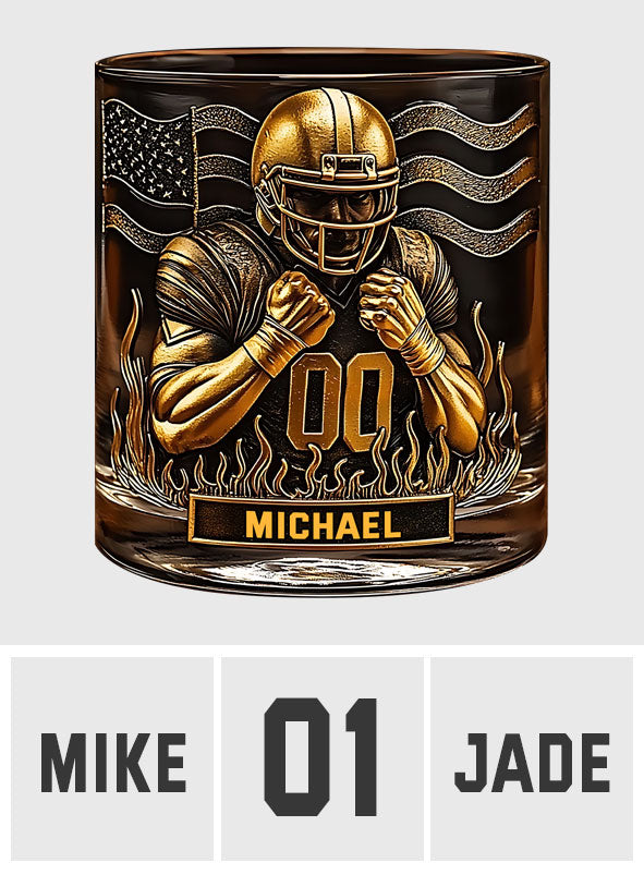 Whiskey & American Football - Personalized Football Whiskey Glass