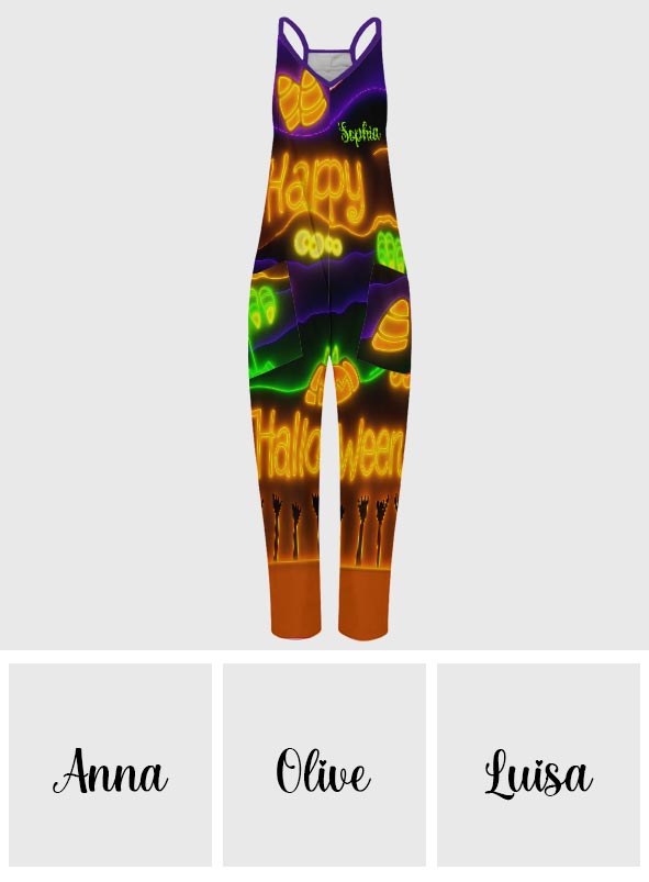 Fröhliches Halloween – Personalisierte Halloween-Overalls/Strampler in lockerer Passform