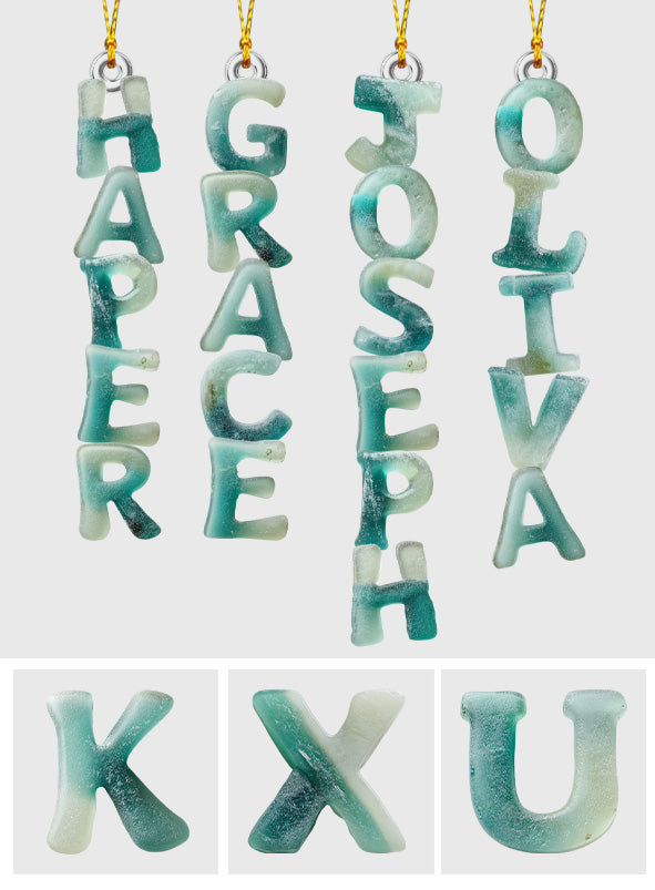 Seeglas-Alphabet, Namensornament – personalisiertes, individuell geformtes Familienornament