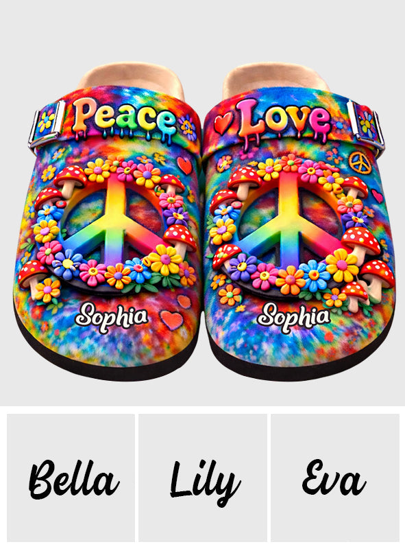 Hippie-Style lieben, Frieden lieben – personalisierte Hippie-Clogs mit Fußgewölbeunterstützung