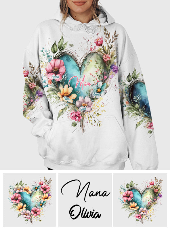 Blumen für Mama und Oma – Personalisiertes Mutter-Shirt