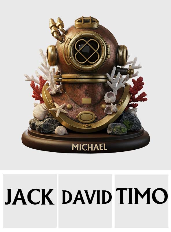 Tauchbegeisterung – Personalisierte Acrylplakette in individueller Form