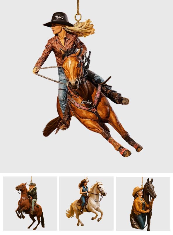 Einfach ein Mädchen, das Pferde liebt – Personalisierte, individuell gefertigte Pferde-Minifigur als 3D-Ornament