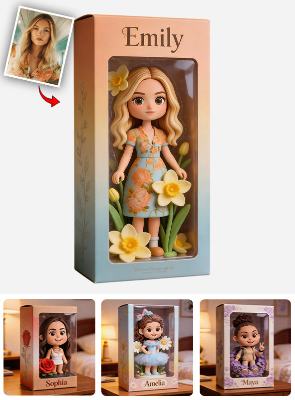 Individuell gestaltete Geburtsblume mit Foto – Personalisierte Acrylplakette in individueller Form zur Selbstliebe