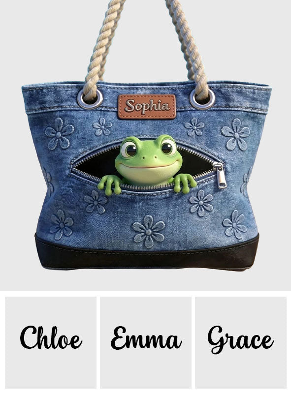 Liebe Frösche - Personalisierte Frosch Strandtasche
