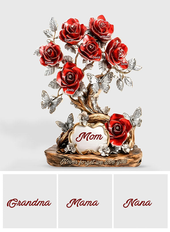 Floral Christmas Gift for Mom, Grandma – Personalized Custom Shaped Acrylic Plaque