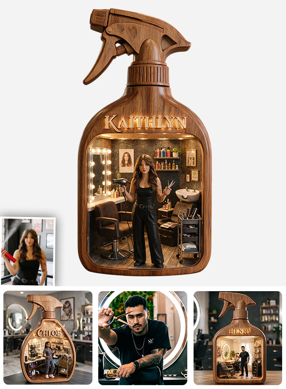 Best Hairdresser Ever - Personalized Hairdresser Wooden Light Shadow Box