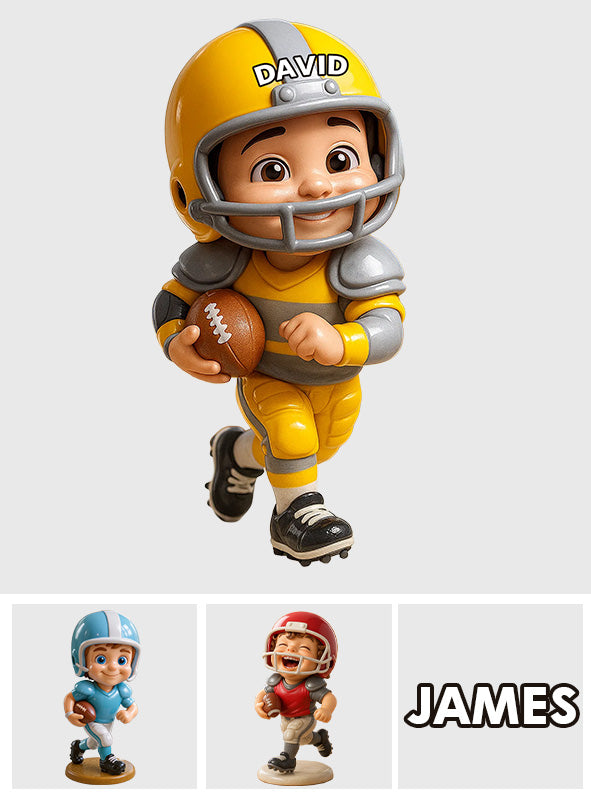 Spieltag – Personalisierte, individuell geformte Acrylplakette im Fußball-Design