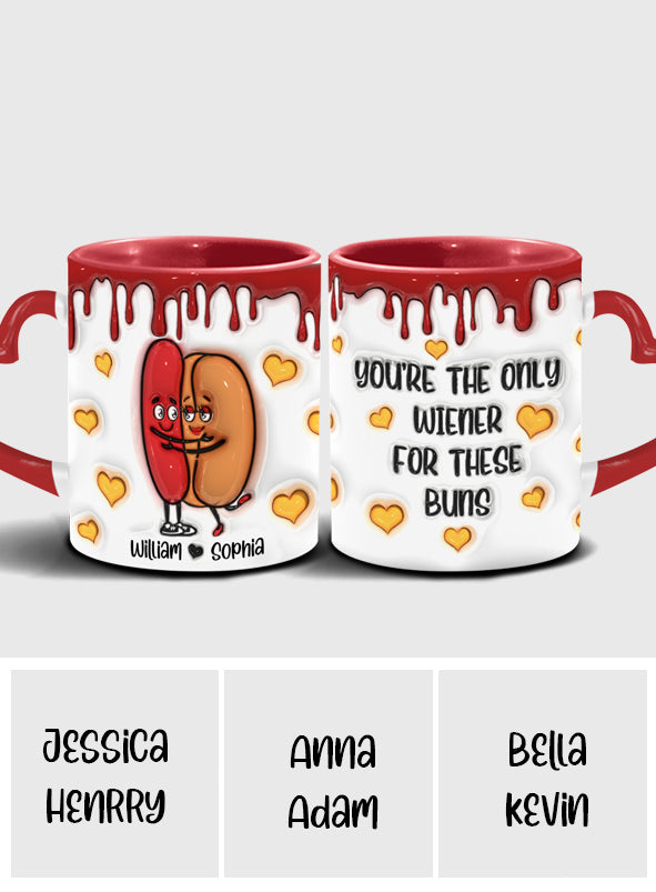 Du bist der einzige Wiener für diese Brötchen - Personalisierte Tasse mit Herzgriff für Paare