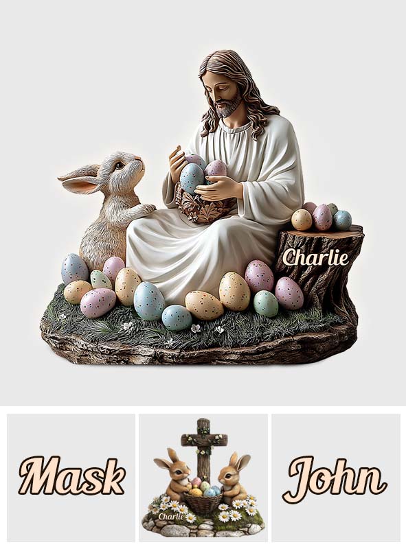 Er ist auferstanden – Personalisierte christliche Acrylplakette in individueller Form