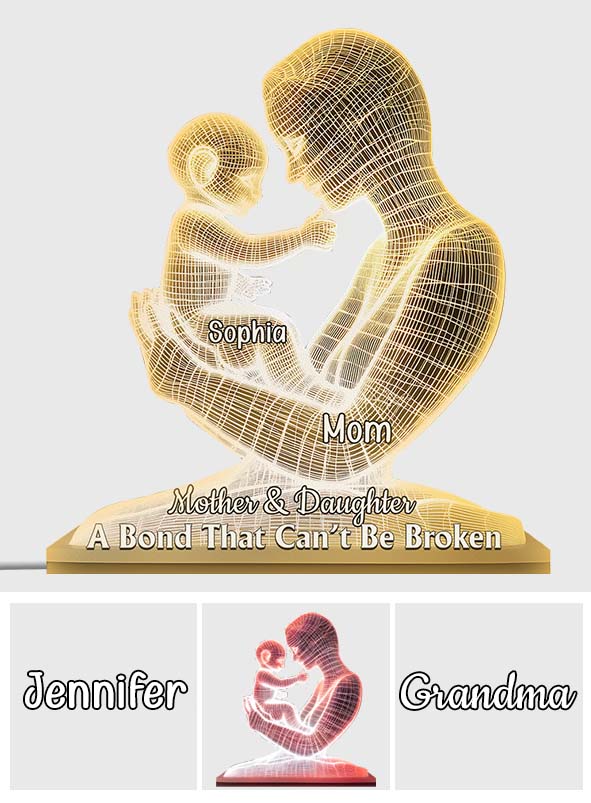 A Bond That Can't Be Broken - Personalized Mother Shaped Light Box