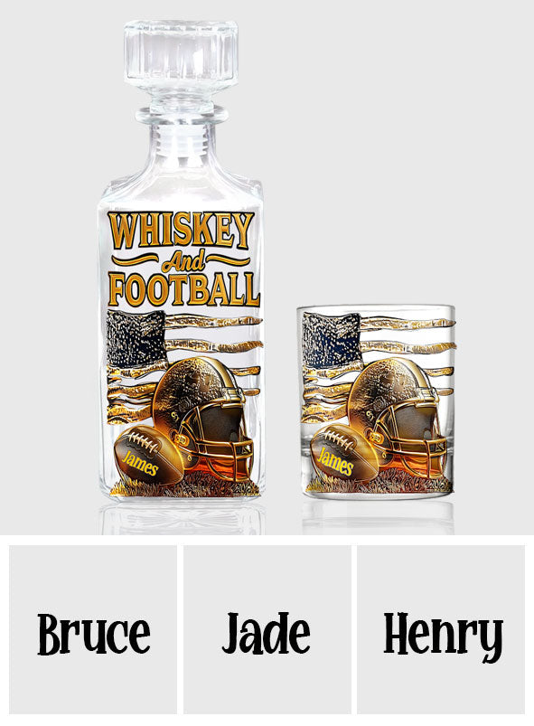 Whiskey und Fußball – Personalisiertes Whiskey-Dekanter-Set mit Fußballmotiv