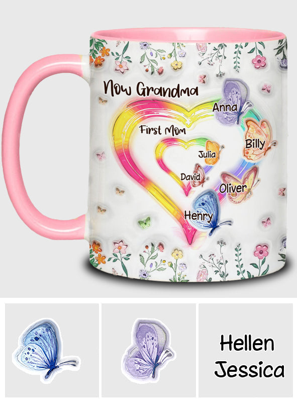 Erst Mama, jetzt Oma – personalisierte Tasse mit Oma-Akzent