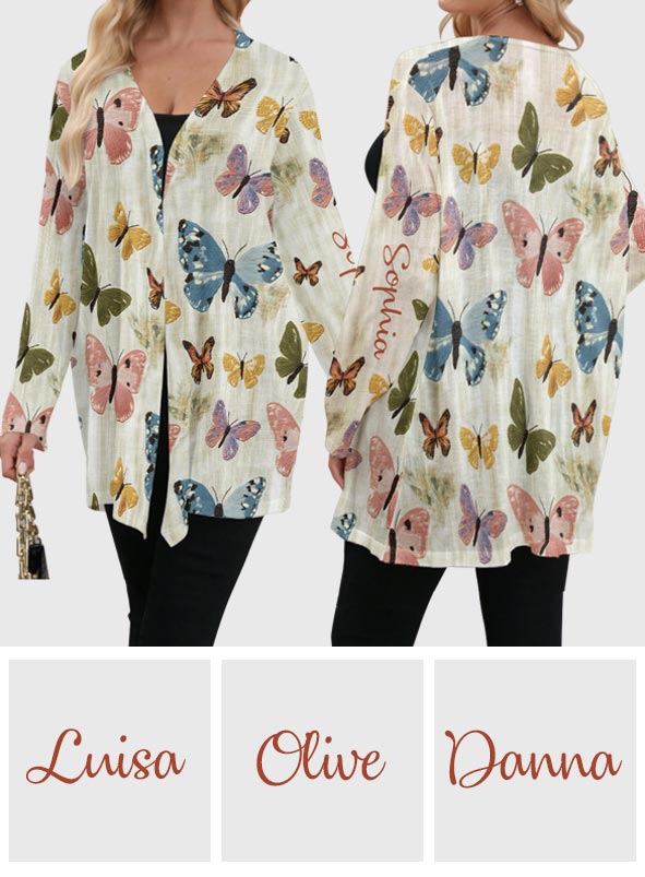 Schmetterlingsgarten – Personalisierter Schmetterlings-Cardigan