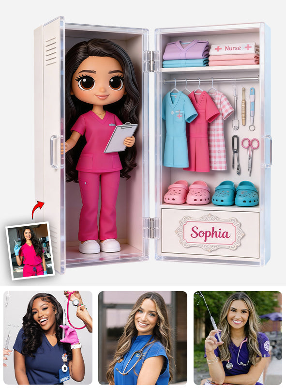 Individuell gestaltbares Acryl-Diptychon mit Foto aus dem Pflegealltag – Personalisierte Pflegekraft