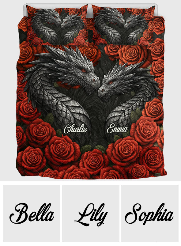 Drachenpaar – Personalisiertes Drachen-Bettwäscheset