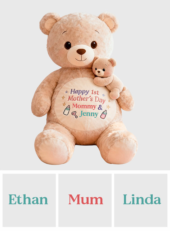 Alles Gute zum ersten Muttertag – Personalisiertes Premium-Kunstfellkissen für Mütter