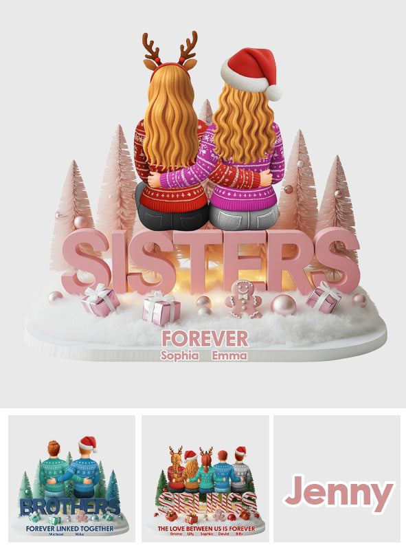 Siblings Forever - Personalized Sibling Custom Shaped Acrylic Plaque