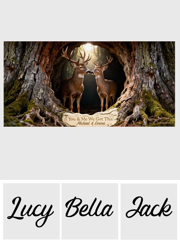 Du und ich, wir schaffen das – Personalisiertes Jagd-Garagentorbanner