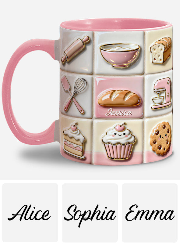 Love Baking Pink – Personalisierte Tasse mit Backmotiv