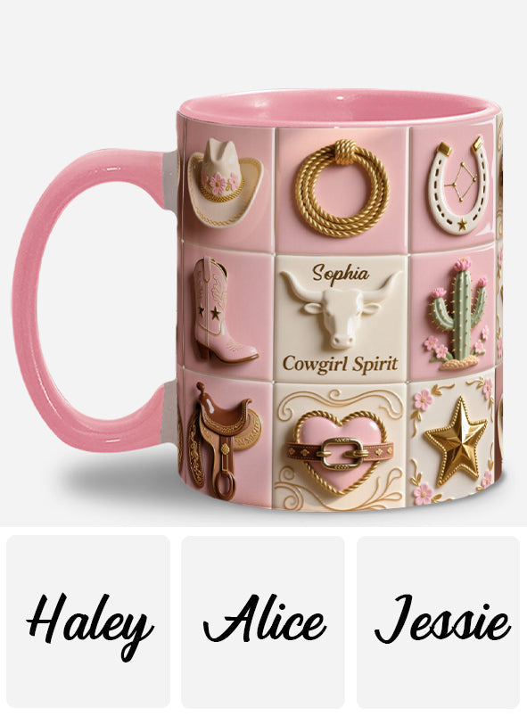 Cowgirl Spirit - Personalized Cowgirl Accent Mug