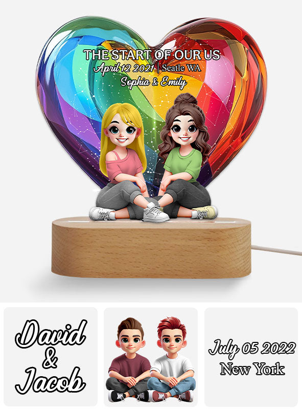 Love Is Love - Personalized LGBT Support Shaped Plaque Light Base