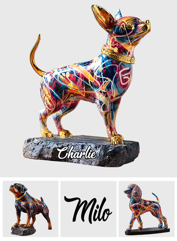 Vibrant Dog Sculpture - Personalized Dog Custom Shaped Acrylic Plaque
