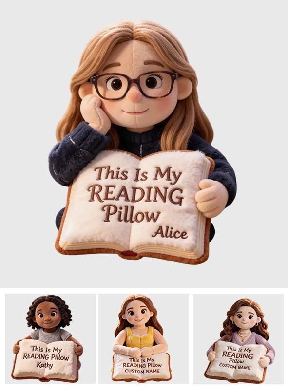 This Is My Reading Pillow - Personalized Book Faux Fur Shaped Pillow