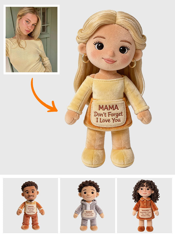 „Denk daran: Ich liebe dich“ – personalisiertes Mutterkissen aus Kunstfell