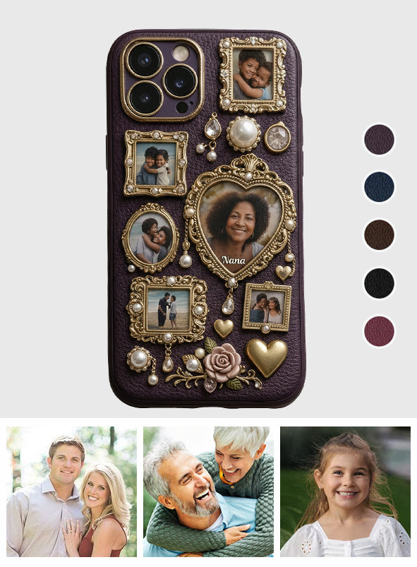 Grandma's Cute Little Museum - Personalized Grandma Leather Phone Case