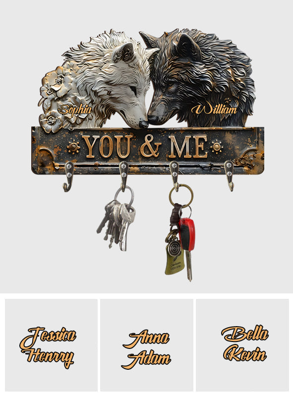Du & Ich – Personalisierter Schlüsselhalter in Wolfsform