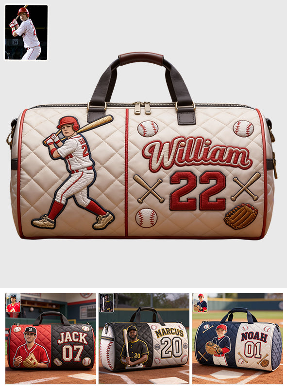Geboren um zu Spielen - Personalisierte Baseball Quilted Duffle Bag