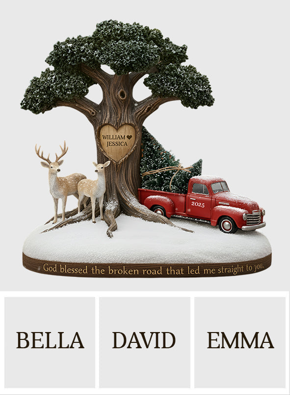 Gott segne das Paar auf dem gebrochenen Weg – personalisierte Acrylplakette in individueller Form