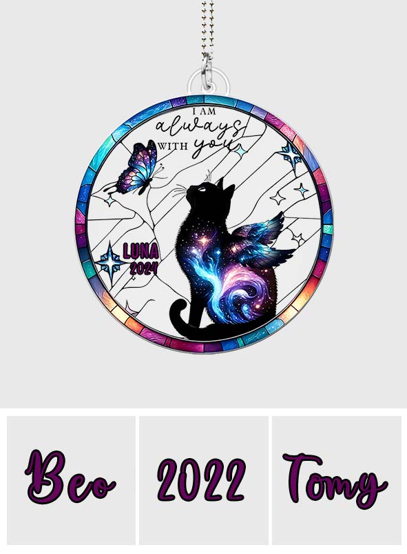 Ich bin immer bei dir – Personalisierter Autoanhänger in Katzenform