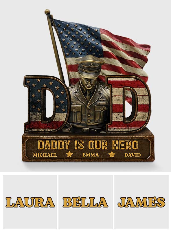 Mein Vater ist mein Held – Personalisierte Acrylplakette in individueller Form für Väter