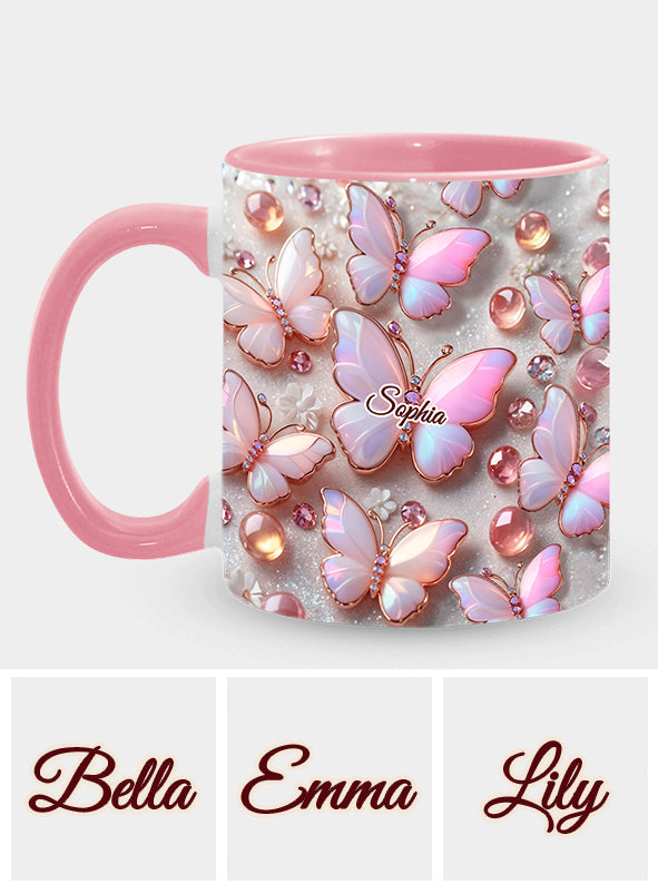 Stunning Butterflies - Personalized Butterfly Accent Mug