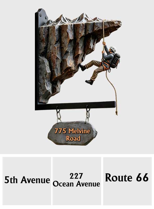 Mountain Climbing Adventure - Personalized Rock Climbing Wooden Wall Mount Sign