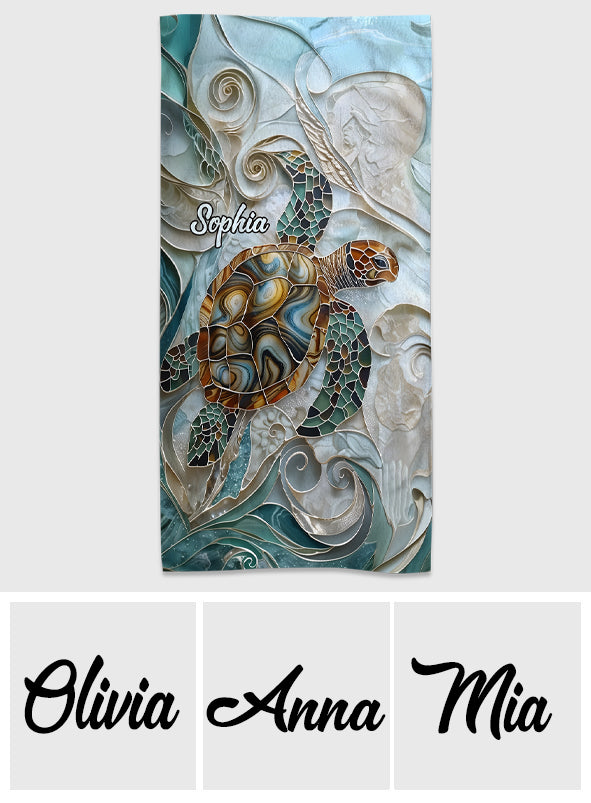 Sea Turtle - Personalized Turtle Quick-dry Beach Towel/ Bath Towel