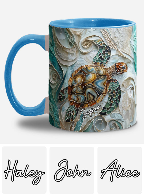 Personalisierte Tasse mit Schildkrötenmotiv