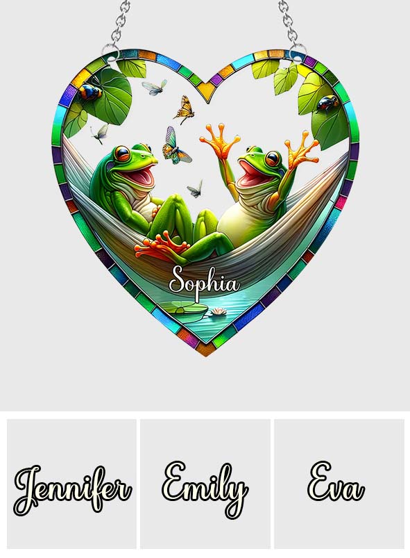 Liebe Frösche – Personalisierter Frosch-Fensterhänger als Sonnenfänger