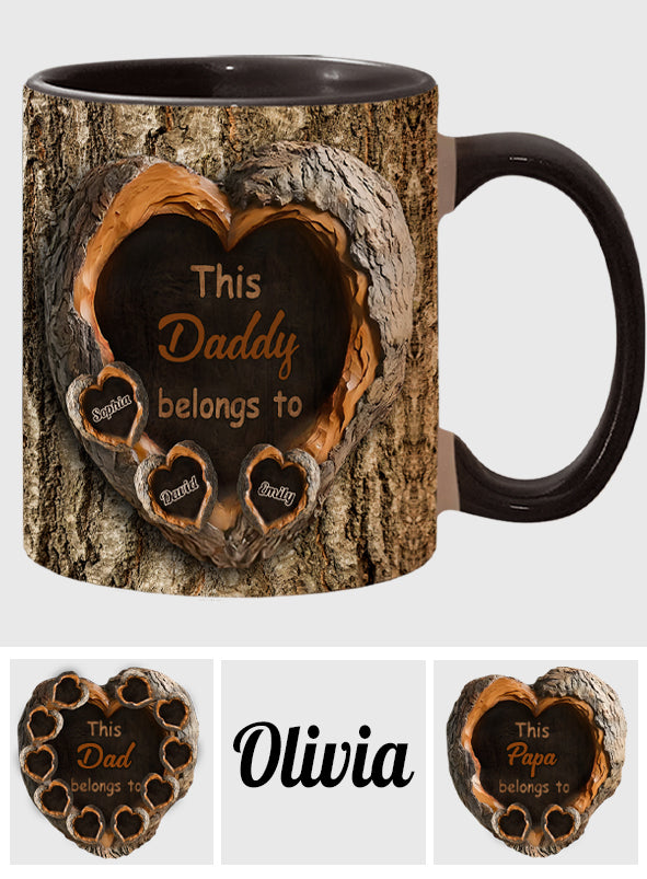 Daddy's Hearts - Personalized Father Accent Mug