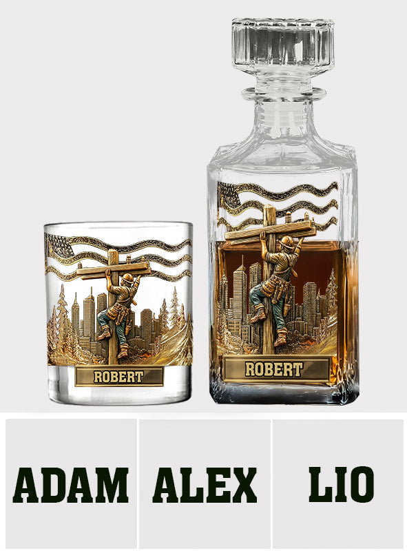 Lineman Legacy Glass - Personalized Lineman Whiskey Glass