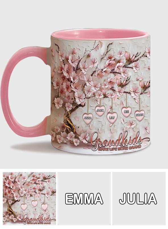 Enkelkinder machen das Leben schöner – personalisierte Tasse mit Oma-Akzent