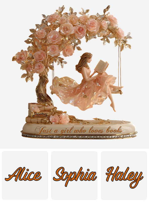 Einfach ein Mädchen, das Bücher liebt – personalisierte Acrylplakette in Buchform